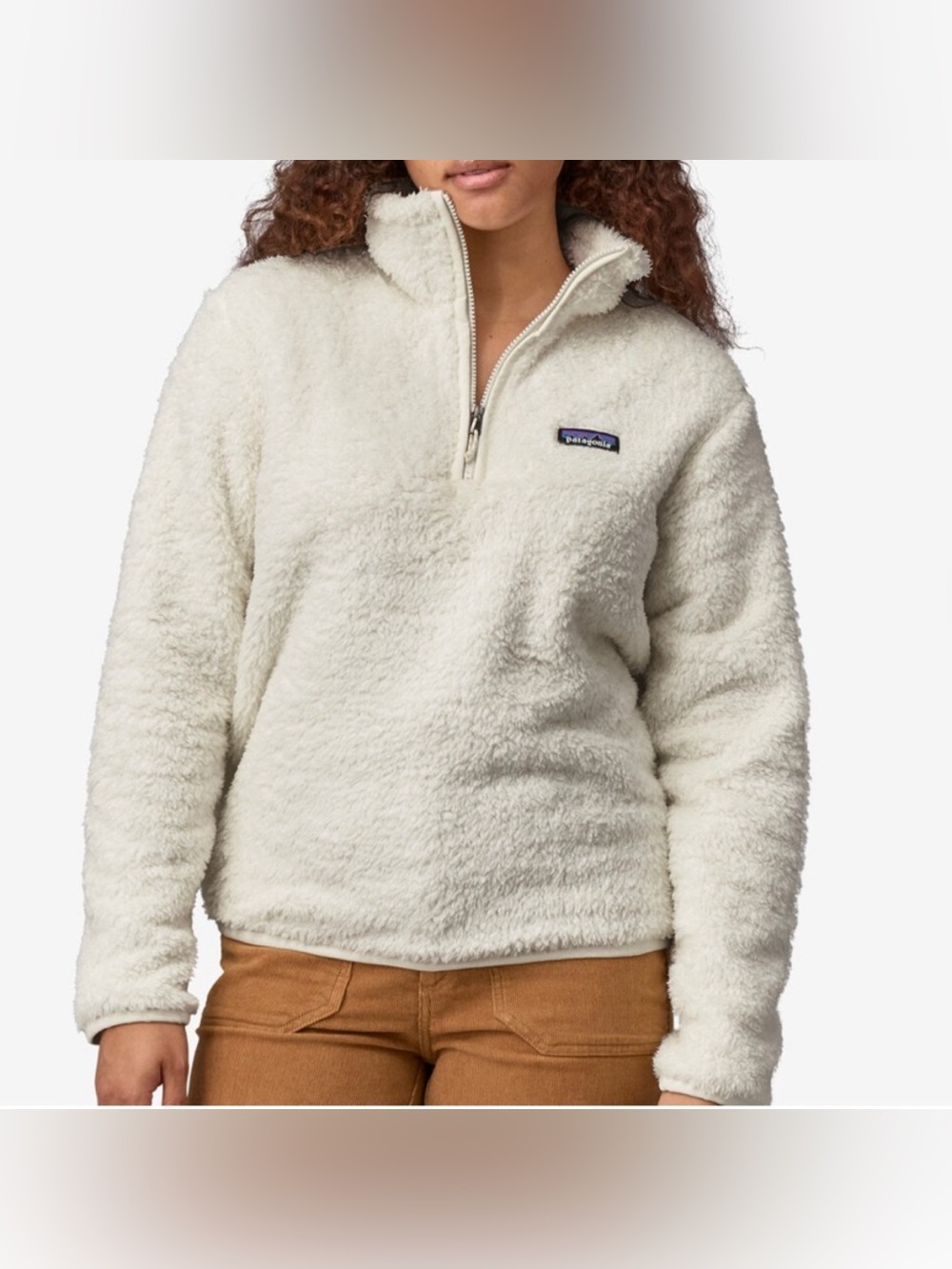 Patagonia Los Gatos 1/4 Zip White Fleece Super Soft Plush Jacket Fall Lux Size L